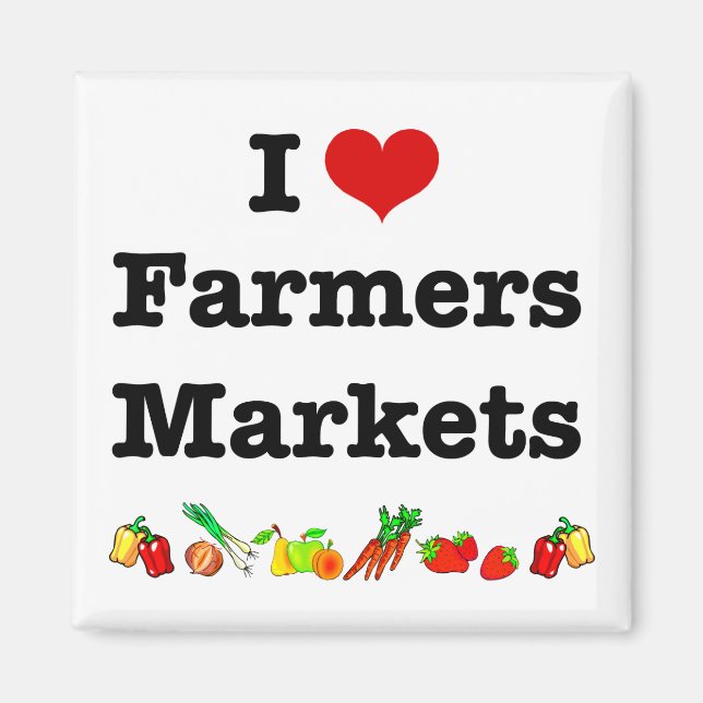 Imã I Heart Farmers Markets (Frente)