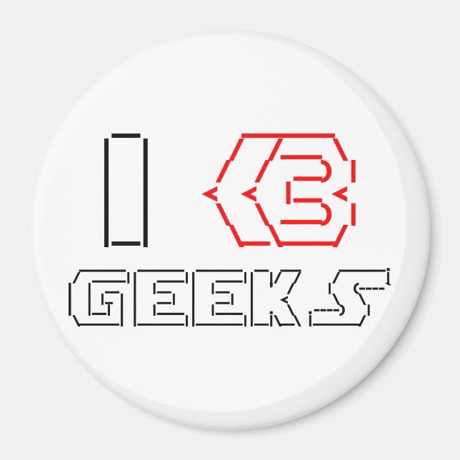 Imã I Heart Geeks ASCII ART (Frente)