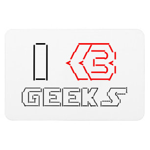 Ímã I Heart Geeks ASCII ART