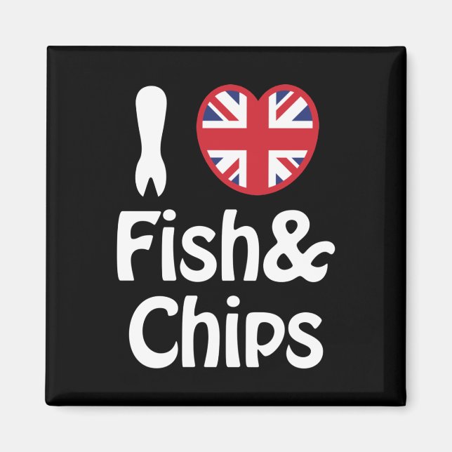 Imã I Heart [Love] Fish & Chips (Frente)
