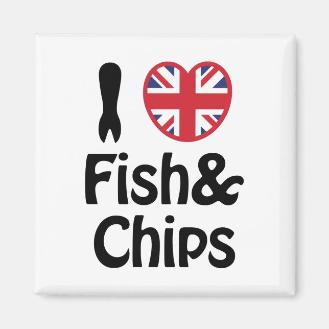 Imã I Heart [Love] Fish & Chips (Frente)