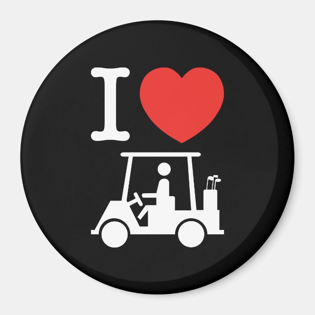 Imã I Heart (Love) Golf Cart (Frente)