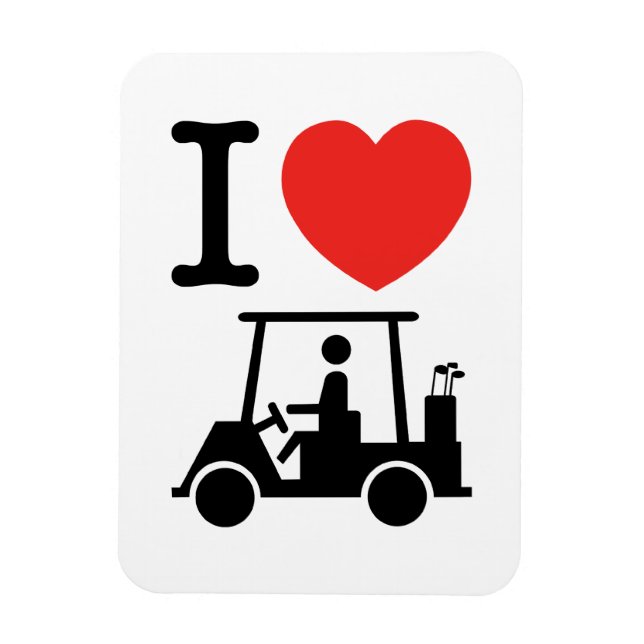 Ímã I Heart (Love) Golf Cart (Vertical)