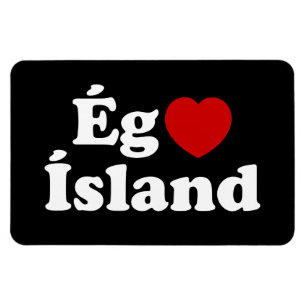 Ímã I Heart (Love) Islândia [Ég Elska Ísland] Islandês
