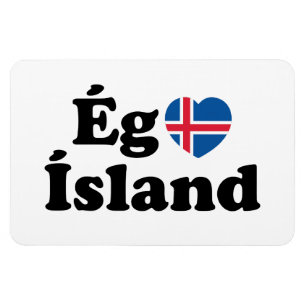Ímã I Heart (Love) Islândia [Ég Elska Ísland] Islandês