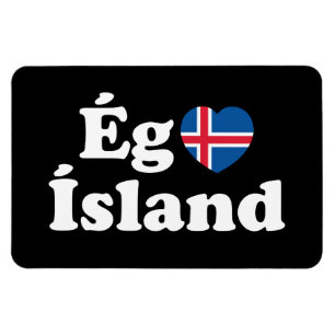 Ímã I Heart (Love) Islândia [Ég Elska Ísland] Islandês