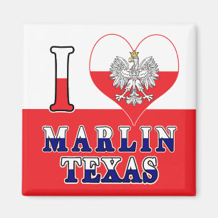 Imã I Heart Love Marlin Texas