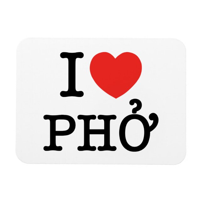 Ímã I Heart (Love) Pho (Horizontal)