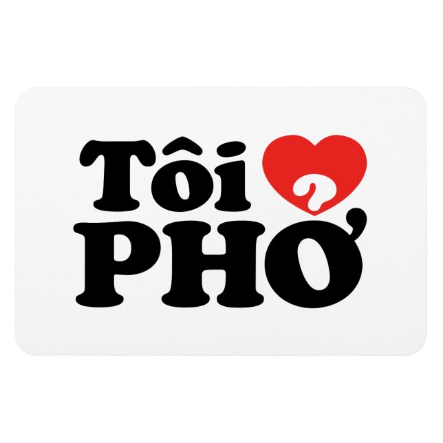 Ímã I Heart (Love) Pho (Tôi9PHỞ) Língua vietnamita (Horizontal)
