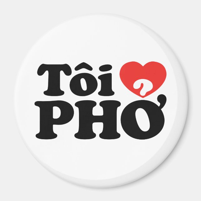 Imã I Heart (Love) Pho (Tôi9PHỞ) Língua vietnamita (Frente)