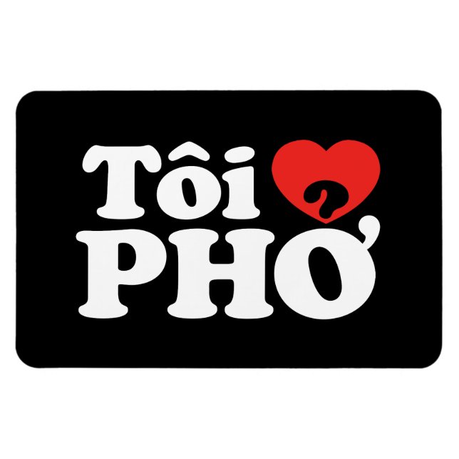 Ímã I Heart (Love) Pho (Tôi9PHỞ) Língua vietnamita (Horizontal)