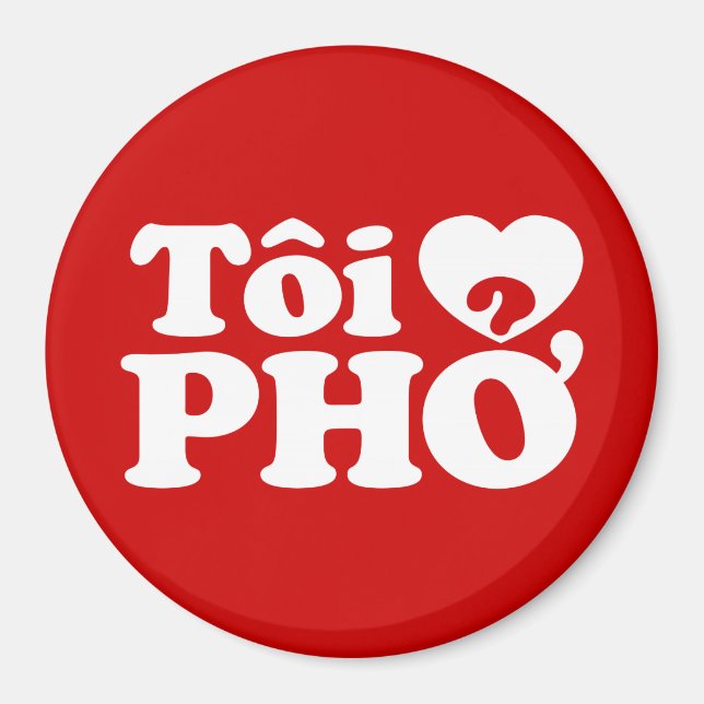 Imã I Heart (Love) Pho (Tôi9PHỞ) Língua vietnamita (Frente)
