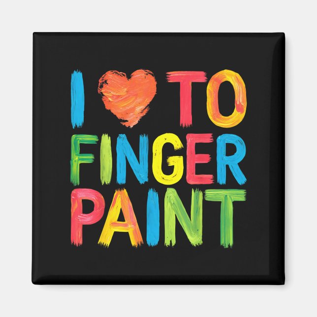 Imã I Heart Love To Finger Paint Cute Couple Valentine (Frente)