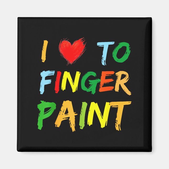 Imã I Heart Love To Finger Paint I'm Paint Cute Couple (Frente)