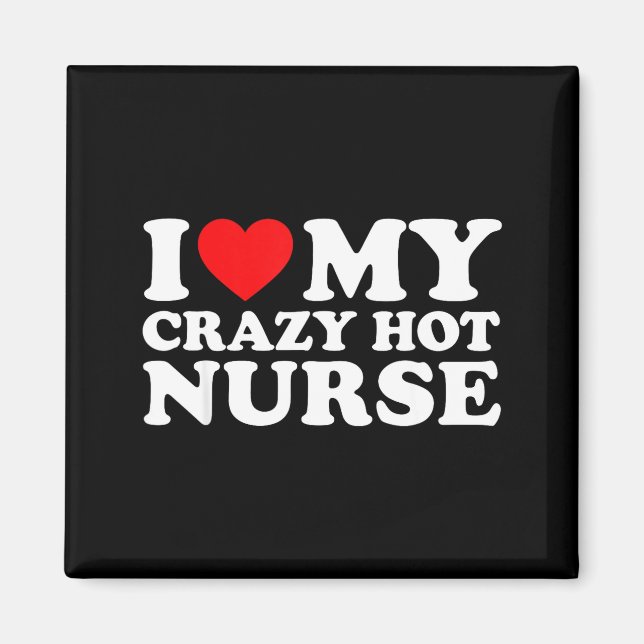 Imã I Heart My Nurse Husband Wife Funny Matching Coupl (Frente)