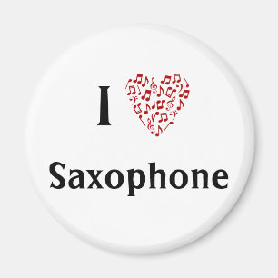Imã I Heart Saxofone - Instrumento de Música
