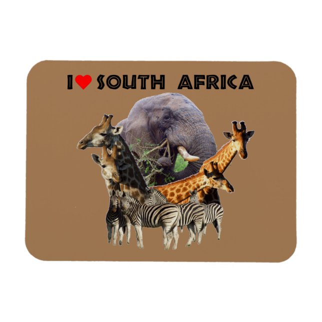 Ímã I Heart South Africa Wildlife Collage (Horizontal)
