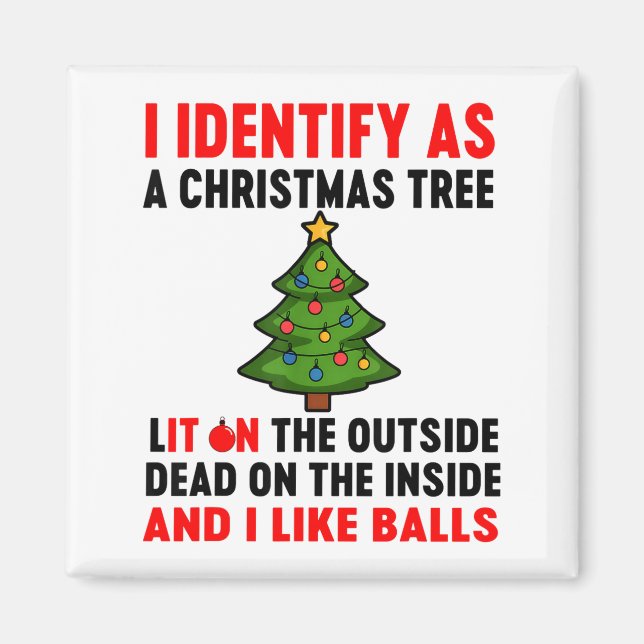 Imã I Identify As A Christmas Tree Lit On The Outside  (Frente)