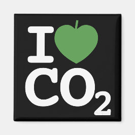 Imã I Leaf CO2 - Eu adoro carbono Dióxido negro
