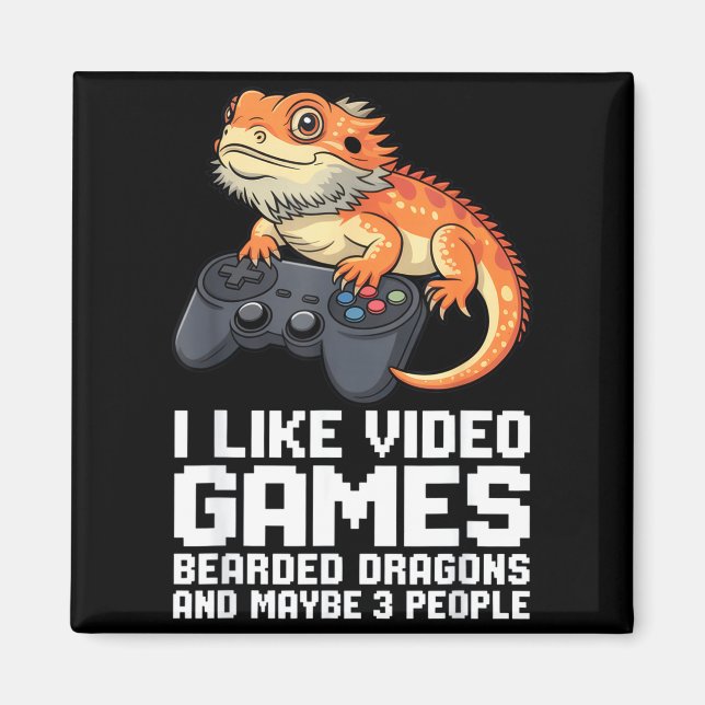 Imã I Like Video Games Bearded Dragon Gamer Introvert  (Frente)