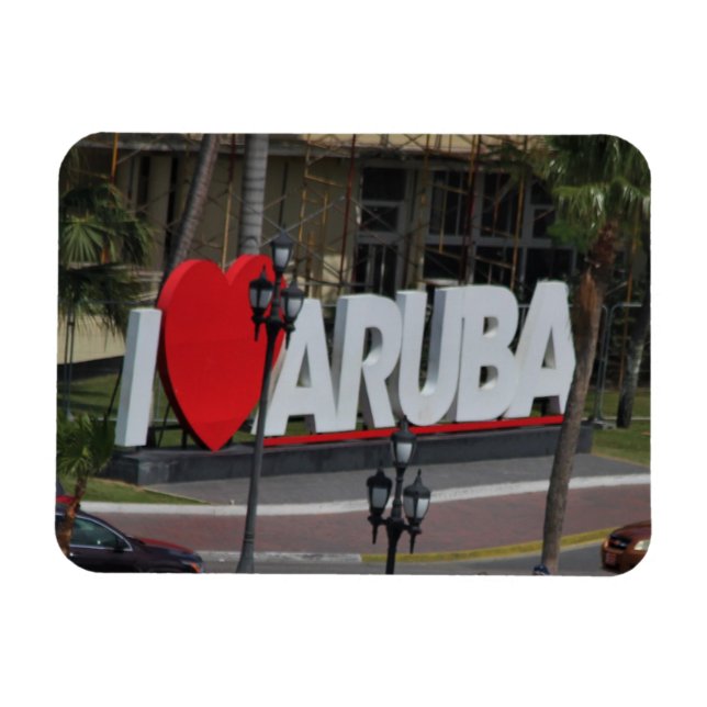 Ímã "I Love Aruba", Fotografia, (Horizontal)