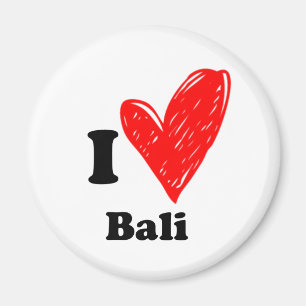 Imã I Love Bali - Heart Sketch