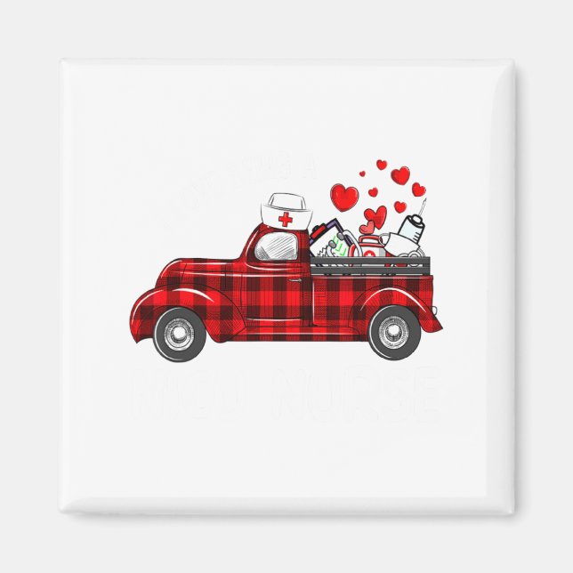 Imã I Love Being A Nicu Nurse Valentine Buffalo Plaid  (Frente)