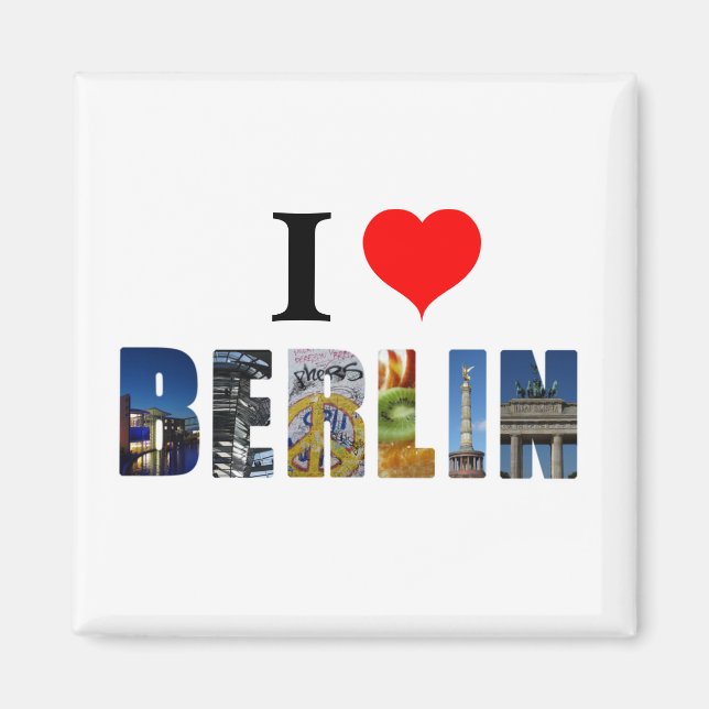 Imã I Love Berlin Germany Viagem City Photo (Frente)