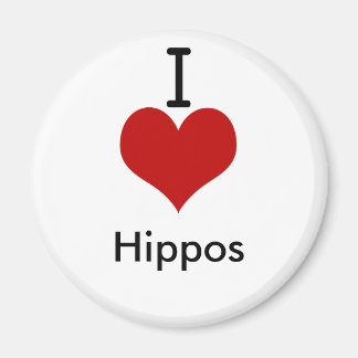 Imã I Love (coração) Hippos