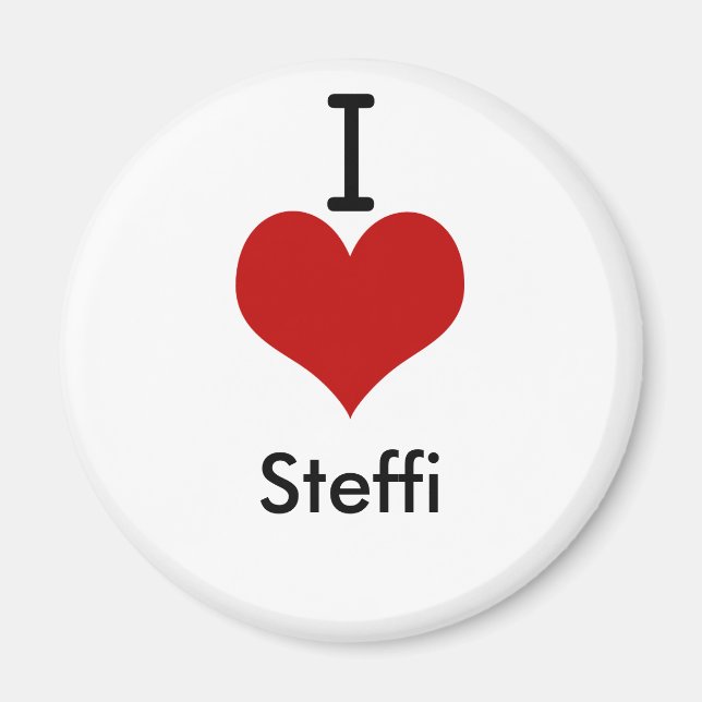 Imã I Love (coração) Steffi (Frente)