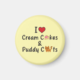 Imã I Love Cream Cakes & Puddy Cats