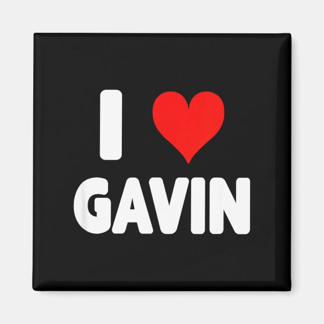 Imã I Love Gavin - Heart  (Frente)