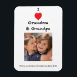 Ímã I Love Grandma and Grandma Photo Magnet Keepsake<br><div class="desc">Make any occasion special with this customizable photo magnet! You can use the 'Personalize this template' link to change the photos and edit the text. The photo option is set the same dimensions as the photo you upload. Share your memories and create something unique for many years to come.</div>