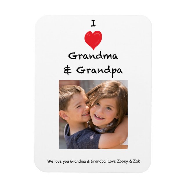 Ímã I Love Grandma and Grandma Photo Magnet Keepsake (Vertical)