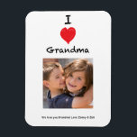 Ímã I Love Grandma Photo Magnet Keepsake<br><div class="desc">Make any occasion special with this customizable photo magnet! You can use the 'Personalize this template' link to change the photos and edit the text. The photo option is set the same dimensions as the photo you upload. Share your memories and create something unique for many years to come.</div>