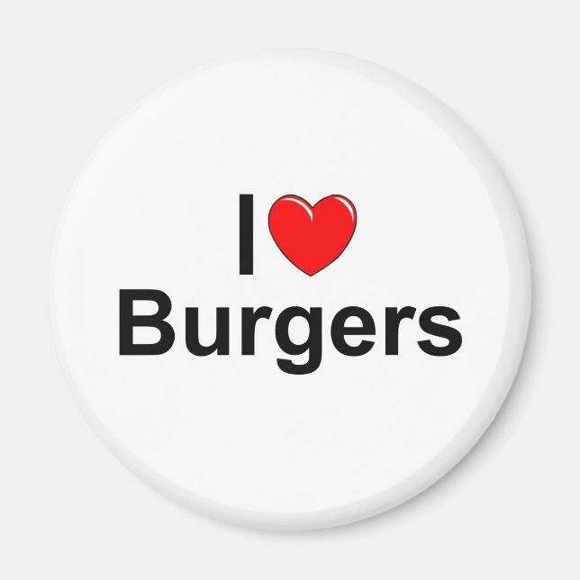 Imã I Love (Heart) Burgers (Frente)