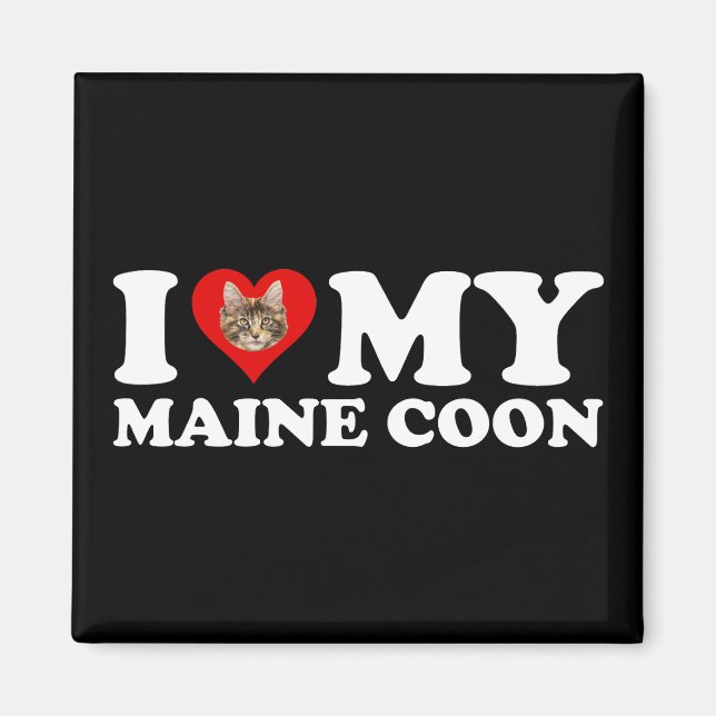 Imã I Love (Heart) My Maine Coon (Frente)