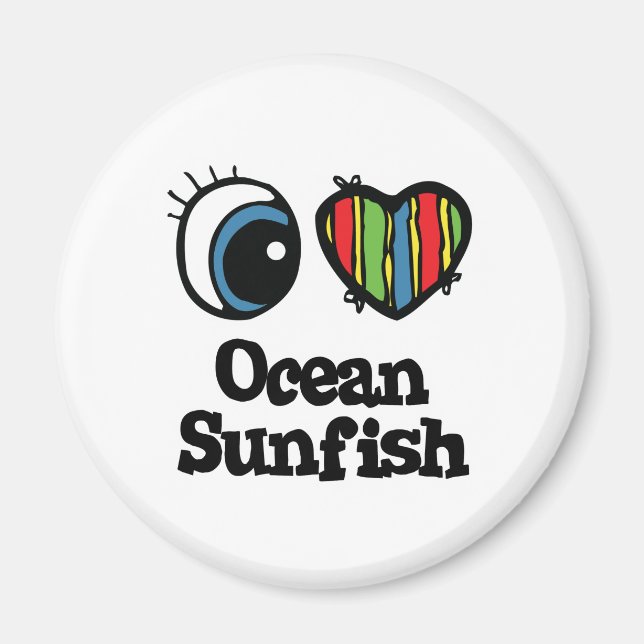 Imã I Love (Heart) Ocean Sunfish (Frente)
