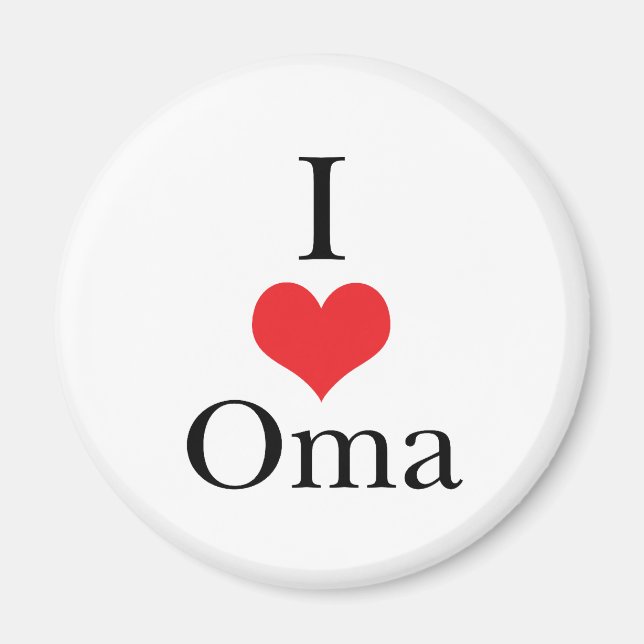 Imã I Love (Heart) Oma (Frente)
