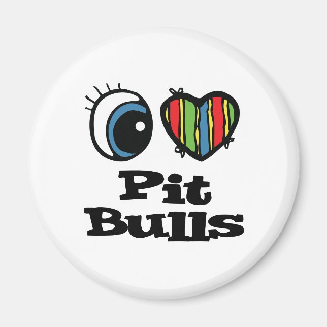 Imã I Love (Heart) Pit Bulls (Frente)