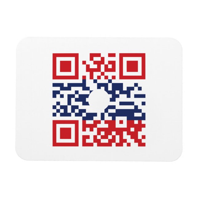 Ímã I Love Laos (Khoy Huk Lao) Flag QR Code | Geek Lao (Horizontal)