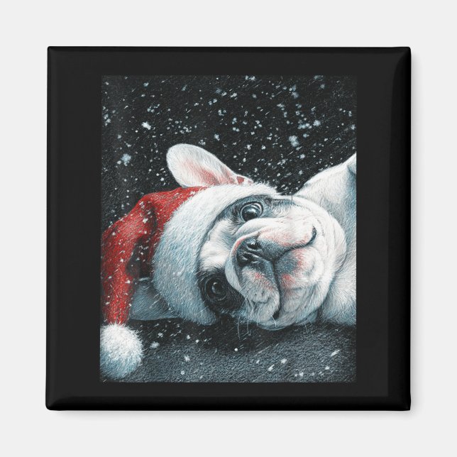 Imã I Love My French Bulldog Christmas Cute  (Frente)