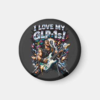 Imã I Love My GLP-1s Rock Guitarist Neon Graphic