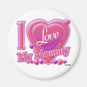 Imã I Love My Mommy pink/purple - heart
