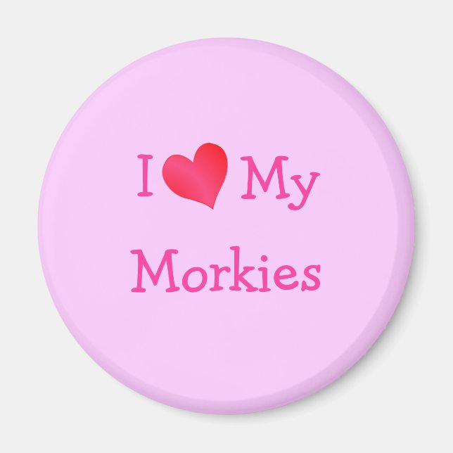 Imã I Love My Morkies (Frente)