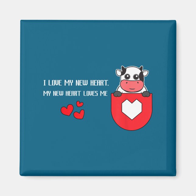 Imã I Love My New Heart Loves Me Heart Health Cardiacs (Frente)