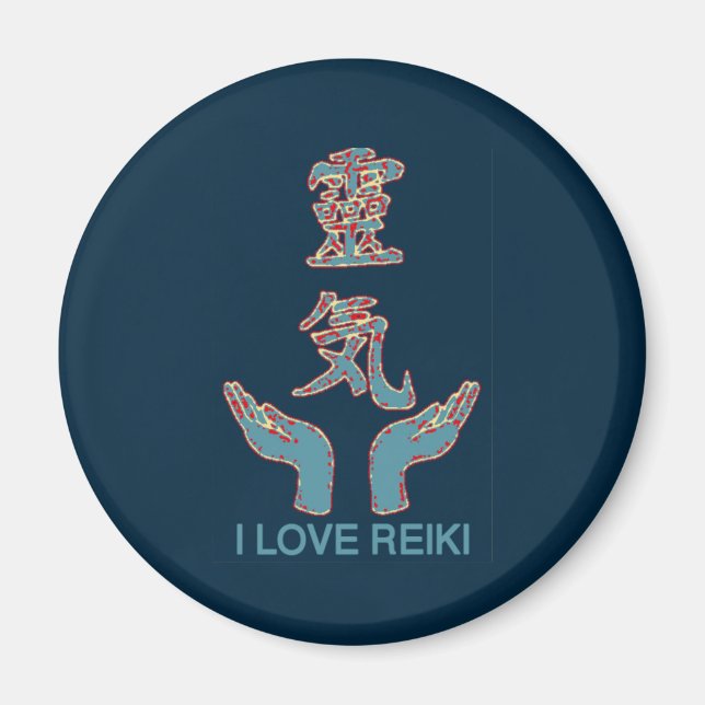 Imã I Love Reiki - Reiki Hands Symbol (Frente)