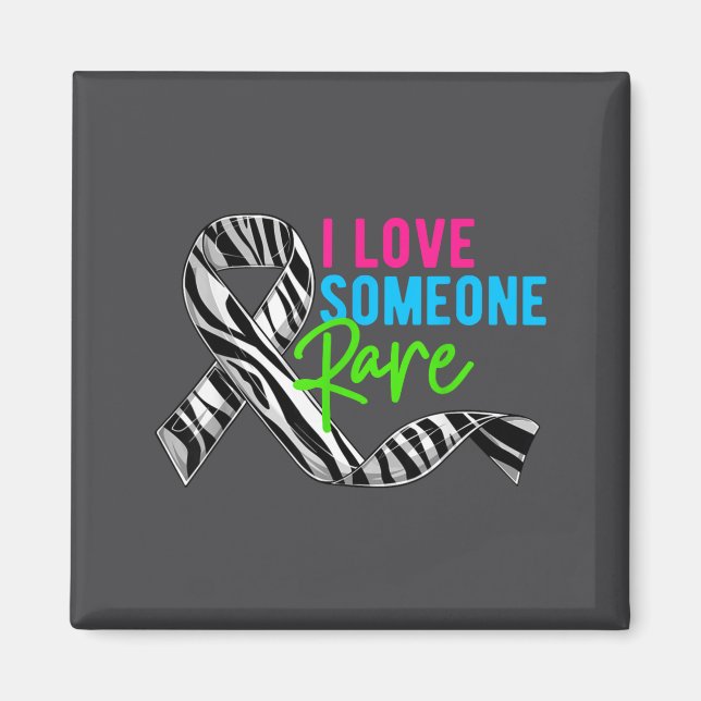 Imã I Love Someone Rare Zebra Ribbon - Rare Disease Aw (Frente)
