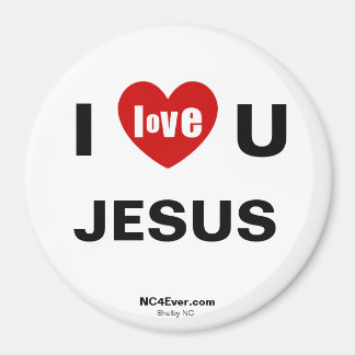 Imã I Love U JESUS Refrigerator Magnet