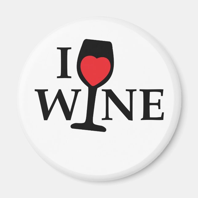 Imã i love wine, ik hou van wijn met rood hartje (Frente)